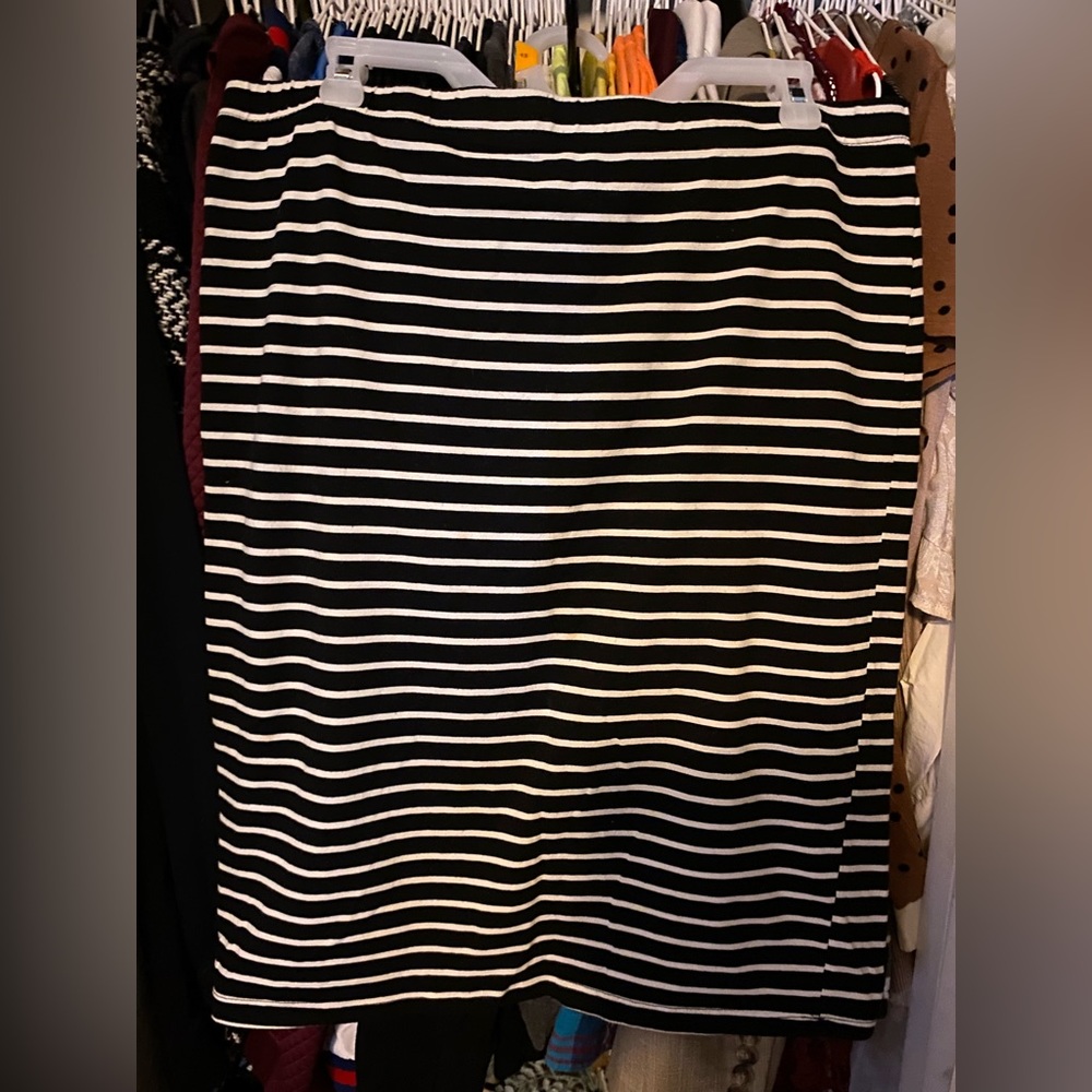 Two modest striped midi skirts!